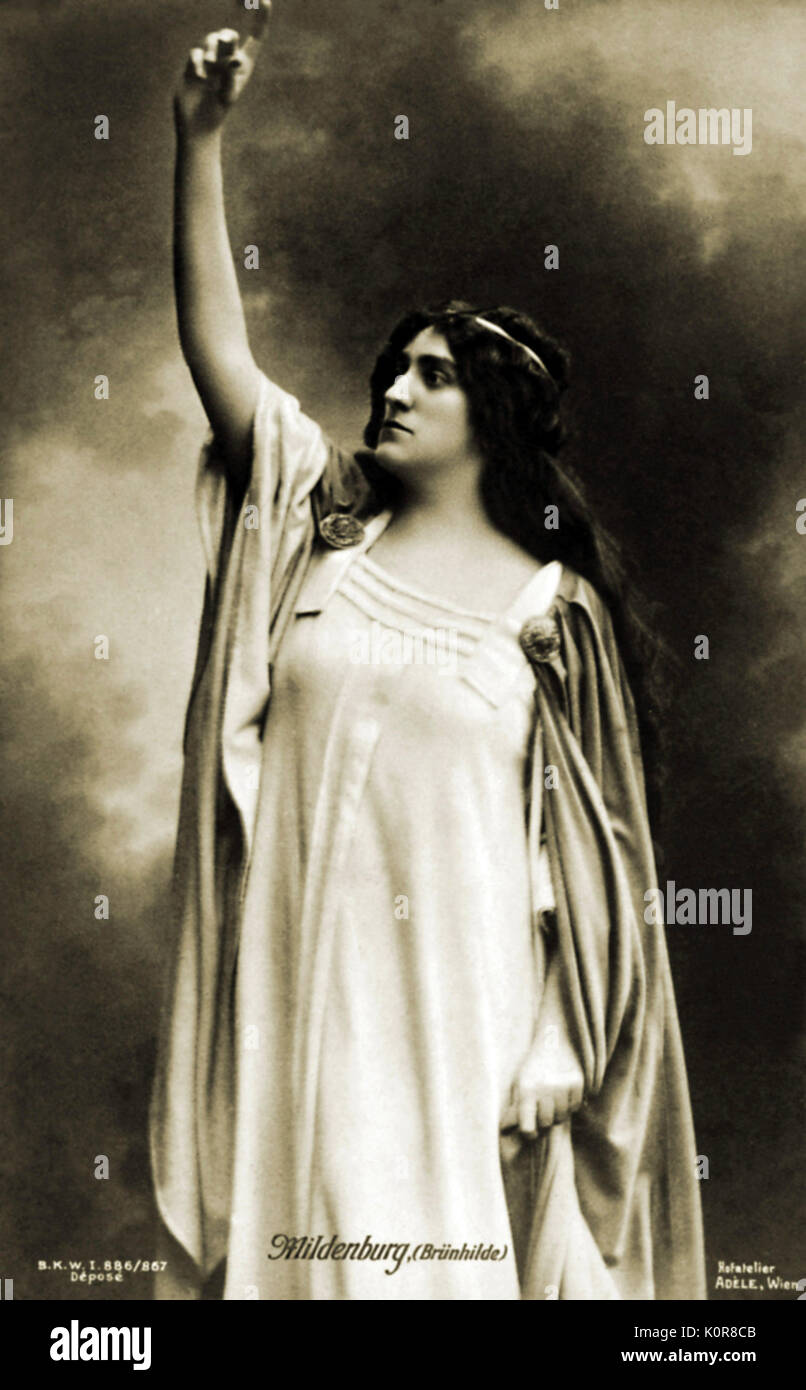 Anna von MILDENBURG as Brunhilde in one of  Wagner`s operas. Austrian soprano ( 1872 - 1947 ) Stock Photo